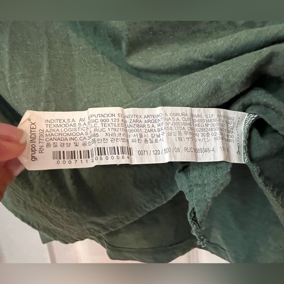 ZARA GIRLS TIE GREEN LONG SLEEVE TOP SIZE 8 EUC - Picture 6 of 6